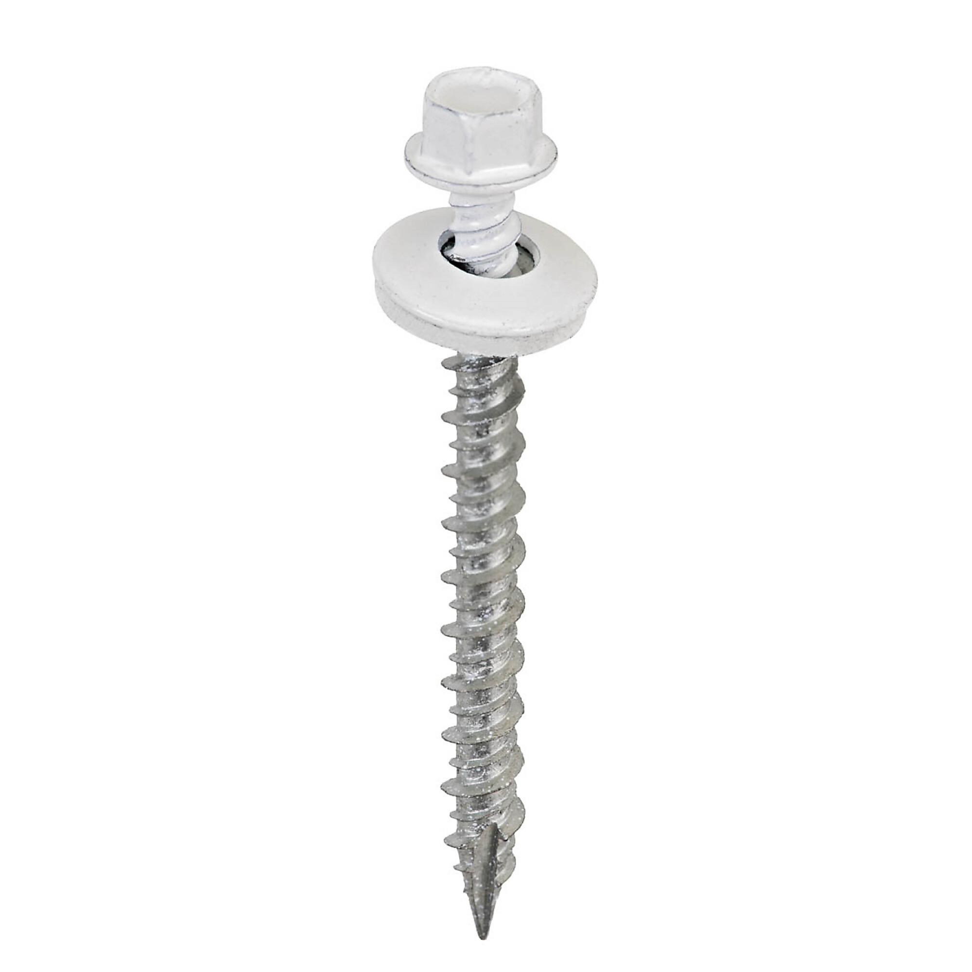 Acorn Hardware Metal-to-Wood Screws — #9 x 2in., Hex Head, Bright White, 250 Pcs, Model# SW-MW2BW250